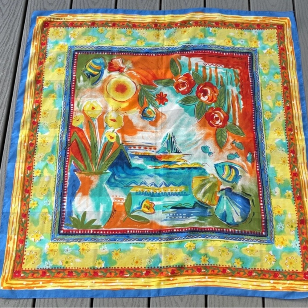 Gerard L.Y. Paris Scarf Tropical/Flower/Nautical Theme Multicolor